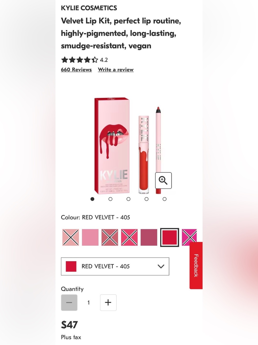 Kylie Cosmetics Lip Kit - Red Velvet